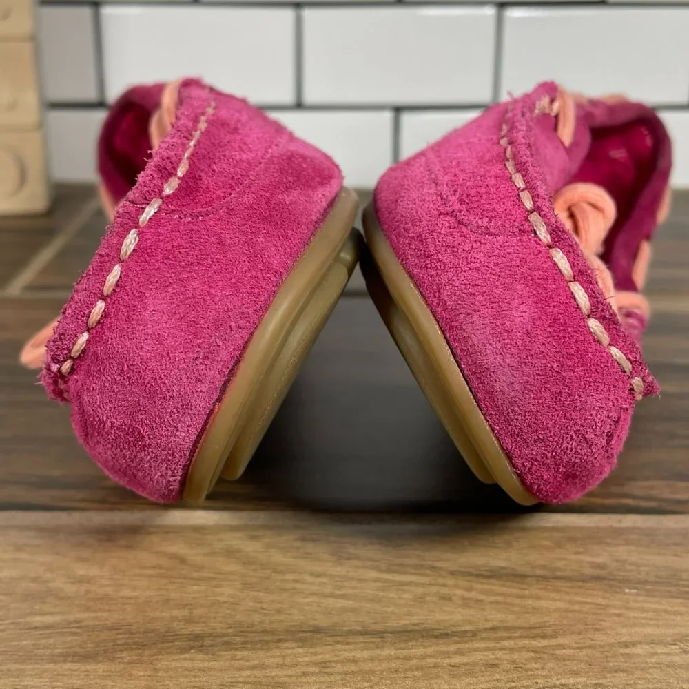 Cole Haan Grant Driver Youth Girl's Size 3.5 Shoes Pink Suede Grand OS Moccasin